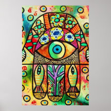 Meer-Fische Hamsa Plakat