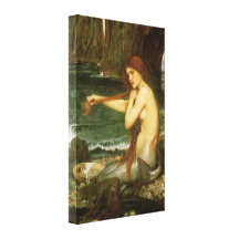 Meerjungfrau durch JW Waterhouse, viktorianische M Gespannter Galerie Druck