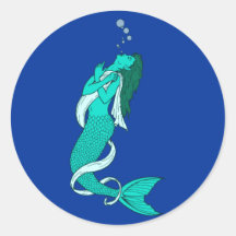 Meerjungfrau mermaid runde aufkleber