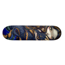 Meerjungfrau mit einem Meer-Schlange SKATEBOARD-Dr Individuelles Skateboard
