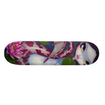 Meerjungfrau mit rosa Lotus-Skateboard Personalisierte Skateboarddecks