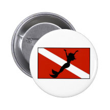 Meerjungfrau-Taucher-Flagge Buttons