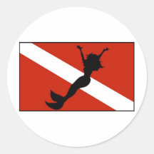Meerjungfrau-Taucher-Flagge Sticker