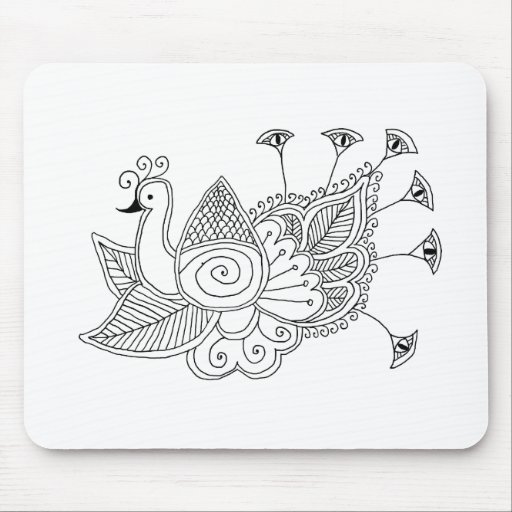 Mehendi Pfau Mousepads