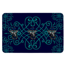 Mehndi Ganesha (Blue) Vinyl Magnets