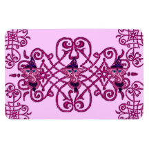 Mehndi Ganesha (Pink) Rectangle Magnets