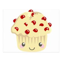 Mehr Kawaii Muffin-Gesichter Postkarte