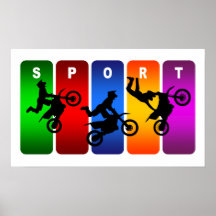 Mehrfarbenmotocross-Emblem Plakatdrucke