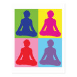 Mehrfarbiges Lotos-Pose-Yoga Postkarten