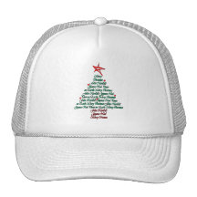 Mehrsprachige Chistmas Karte Feliz Geburts- Baum Retrokultmützen