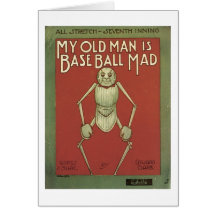 Mein alter Mann ist Baseballwütende Vintage Songbo Karte