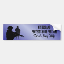 Mein Ehemann schützt Ihre Freiheit (Marine-Ehefrau Auto Sticker