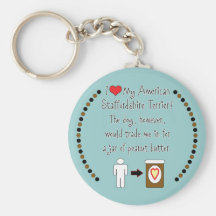 Meine amerikanische Staffordshire-Liebe-Erdnussbut Schlüsselanhänger
