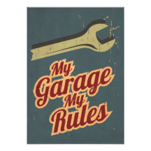 Meine Garage meine Regeln Photographischer Druck