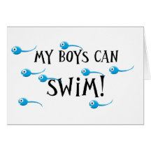 meine Jungen können schwimmen Grußkarte