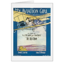 Meine Luftfahrt-MädchenVintage Songbook-Abdeckung Karte