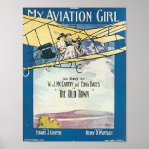 Meine Luftfahrt-MädchenVintage Songbook-Abdeckung Plakatdruck
