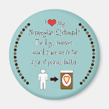 Meine norwegische Elkhound Liebe-Erdnussbutter Kühlschrankmagnet