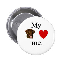 Meine Schokoladen-Labrador-Lieben ich Anstecknadelbutton