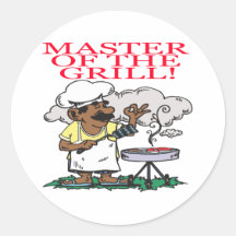 Meister des Grills Runde Aufkleber