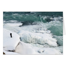 Mensch bei Gullfoss Grußkarte