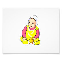 menschliches Babygelbküken und outfit.png Photographischer Druck