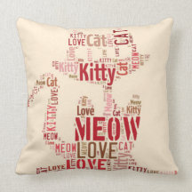 MEOW-MIEZEKATZE-KISSEN - ROSA DESIGNER-WURFS-KISSE