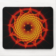 Merkaba gewundenes Mandala-Rot (Fraktal-Geometrie) Mauspads