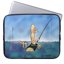 Merkwürdiger Tagesfischen-Cartoon Laptop Sleeve Schutzhülle