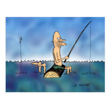 Merkwürdiger Tagesfischen-Cartoon Postkarten