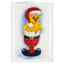 Merry breakfast chick grußkarte