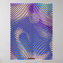 Metall-Blick futuristische Täuschungs-Wand-Kunst X Poster