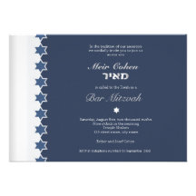 Metallblau - Bar Mitzvah Einladung