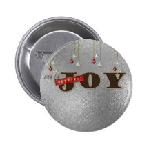 Metallische graue Weihnachtsfreude-Karten Buttons