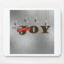 Metallische graue Weihnachtsfreude-Karten Mousepads