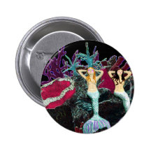 Metallische Meerjungfrauen Anstecknadelbutton