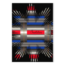 Metallische Party Einladung Farbe des roten Blaus