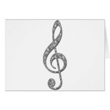 Metallischer dreifacher Clef Grußkarten