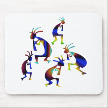 Metallisches blaues Kokopelli Mauspad