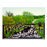 Metallkunst-Tor auf Weide-Stadt-Schleife, TX Postkarte