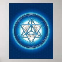 Metatrons Würfel -  Merkaba -  Blume des Lebens Posterdruck
