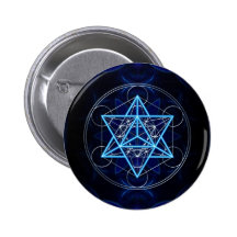 Metatrons Würfel -  Merkaba - Stern Tetraeder Anstecknadelbuttons