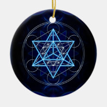 Metatrons Würfel -  Merkaba - Stern Tetraeder Weihnachtsbaum Ornament
