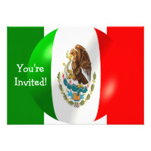 Mexikanische Flagge mit Blasen-Einladung