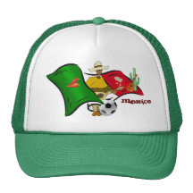 Mexikanische futbol Spaßflagge von Mexiko Chili u. Cap