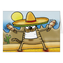 Mexikanische Sombrero-Katze Grußkarten