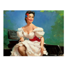 Mexikanisches Pin-up-Girl Postkarte