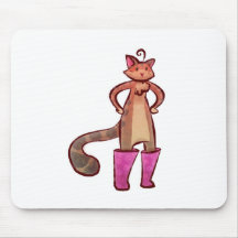 Mietze in den Stiefeln Mousepads