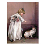"Mietze in der Eck" Vintagen Illustration Postkarten