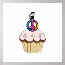Miezekatze-Friedenskleiner kuchen Posterdrucke